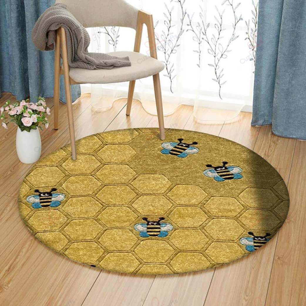 Little Bees Round Carpet Floor Rug Living Room Bedroom Decor Round Area Rug Carpet Little Bees Round Carpet Floor Rug Living Room Bedroom Decor Round Area Rug Carpet