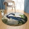 Louisiana Heron Round Carpet Floor Rug Living Room Bedroom Decor Round Area Rug Carpet