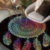 Mandala Dreamcatcher Colorful Native American Pride Round Carpet Floor Rug Living Room Bedroom Decor Round Area Rug Carpet