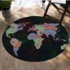 Mandala Map Round Carpet Floor Rug Living Room Bedroom Decor Round Area Rug Carpet