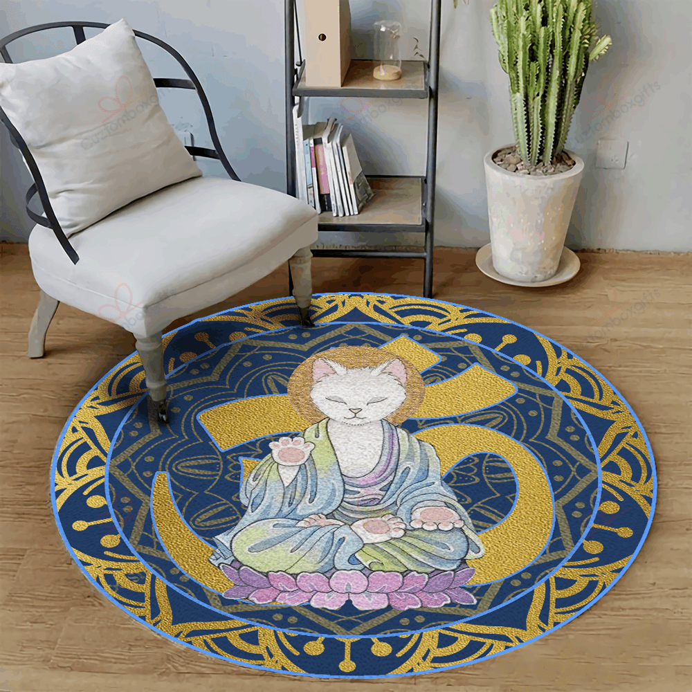 Meditation Cat Lost Round Carpet Floor Rug Living Room Bedroom Decor Round Area Rug Carpet Meditation Cat Lost Round Carpet Floor Rug Living Room Bedroom Decor Round Area Rug Carpet