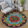 Meditation Ohm Color Round Carpet Floor Rug Living Room Bedroom Decor Round Area Rug Carpet