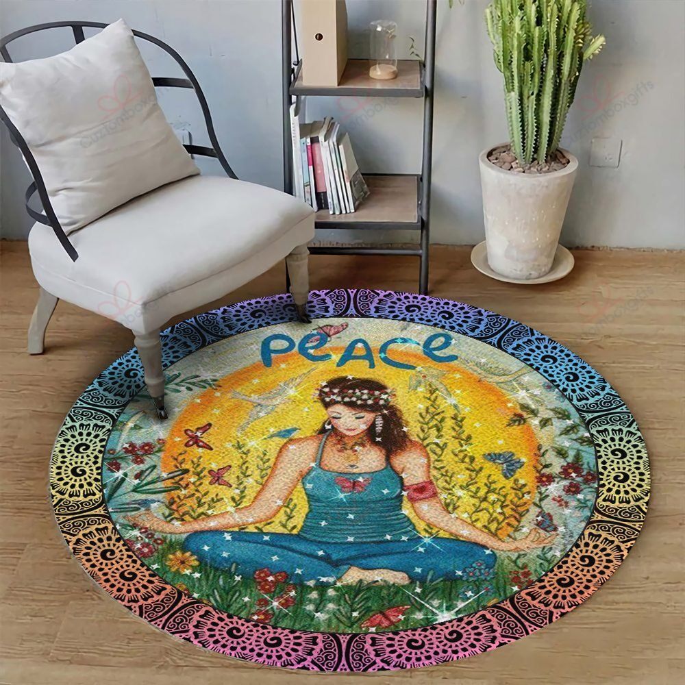 Meditation Peace Round Carpet Floor Rug Living Room Bedroom Decor Round Area Rug Carpet Meditation Peace Round Carpet Floor Rug Living Room Bedroom Decor Round Area Rug Carpet