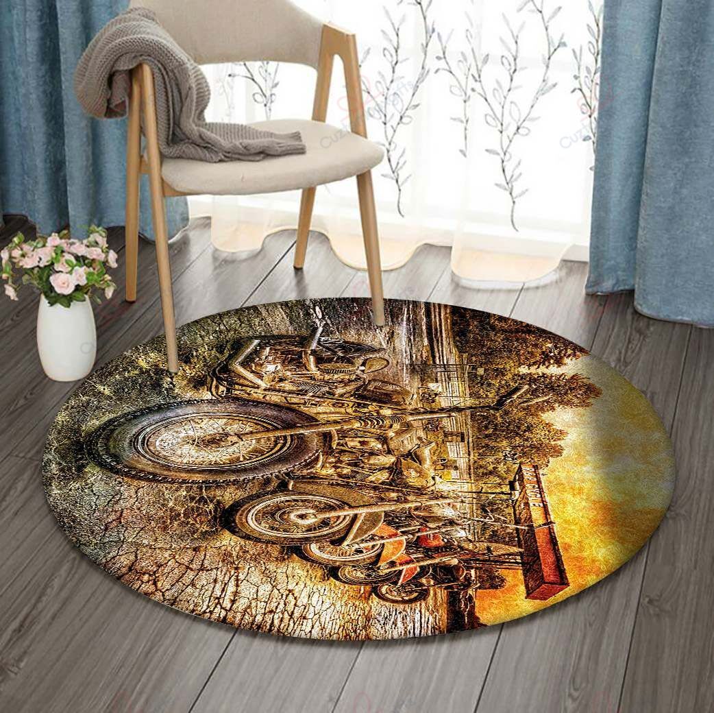 Motorcycles Round Carpet Floor Rug Living Room Bedroom Decor Round Area Rug Carpet Motorcycles Round Carpet Floor Rug Living Room Bedroom Decor Round Area Rug Carpet