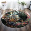 Mushroom On Deerhead Round Carpet Floor Rug Living Room Bedroom Decor Round Area Rug Carpet