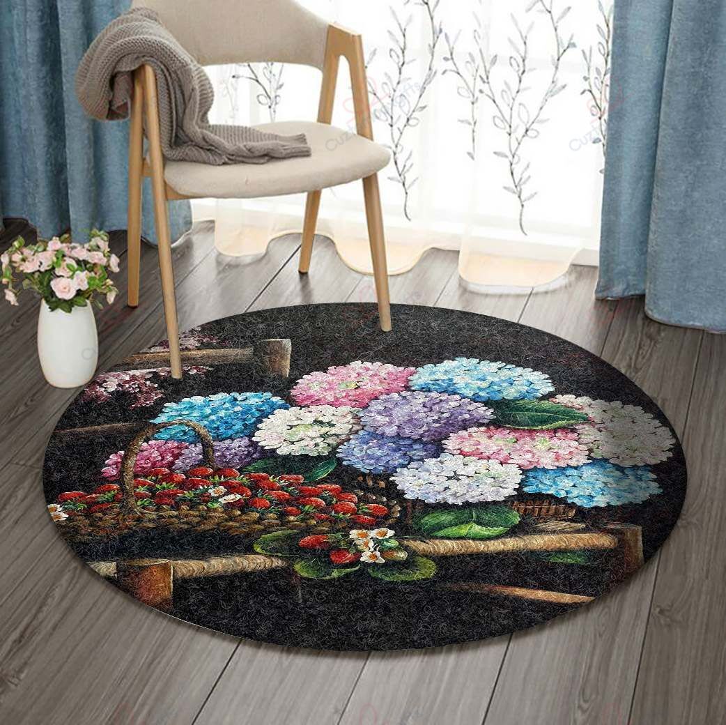 My Garden Flower And Strawberry Round Carpet Floor Rug Living Room Bedroom Decor Round Area Rug Carpet My Garden Flower And Strawberry Round Carpet Floor Rug Living Room Bedroom Decor Round Area Rug Carpet