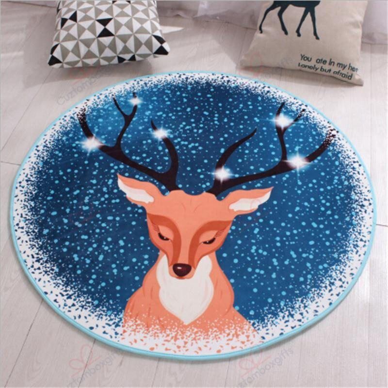 Nordic Style Cute Sad Deer Round Carpet Floor Rug Living Room Bedroom Decor Round Area Rug Carpet Nordic Style Cute Sad Deer Round Carpet Floor Rug Living Room Bedroom Decor Round Area Rug Carpet