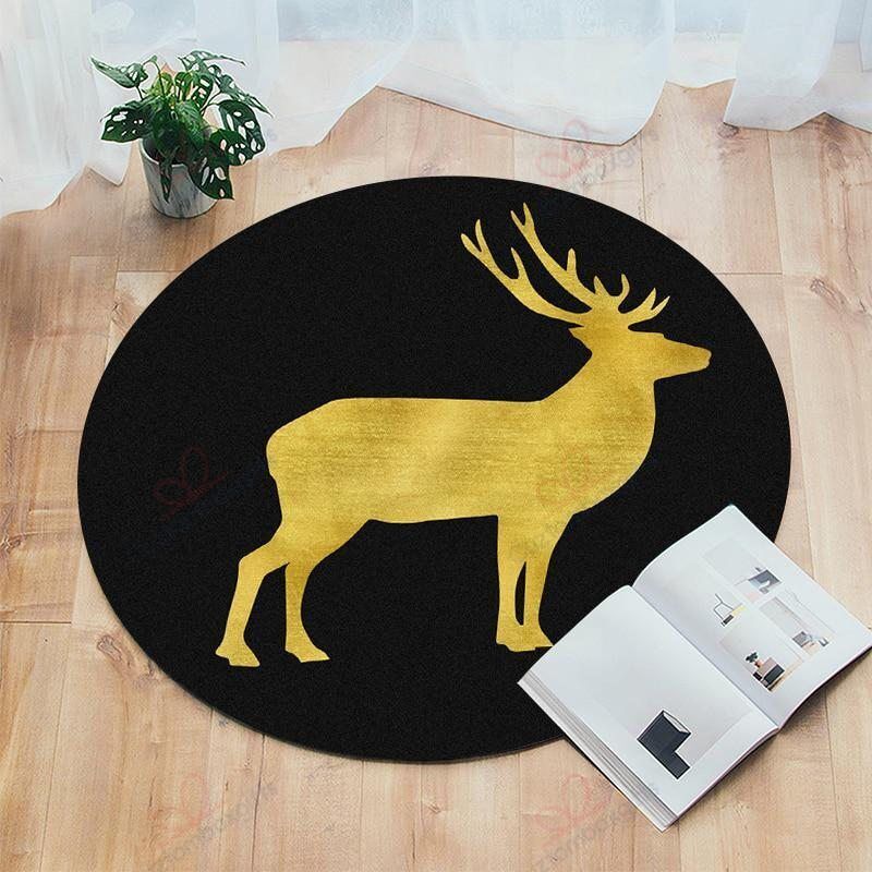Nordic Style Deer Round Carpet Floor Rug Living Room Bedroom Decor Round Area Rug Carpet Nordic Style Deer Round Carpet Floor Rug Living Room Bedroom Decor Round Area Rug Carpet