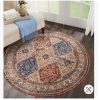 Nourison Reseda Bordered Multicolor Round Carpet Floor Rug Living Room Bedroom Decor Round Area Rug Carpet