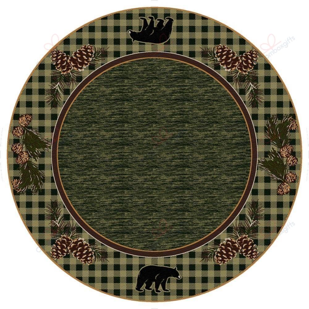 Pine Haven Bear Round Carpet Floor Rug Living Room Bedroom Decor Round Area Rug Carpet Pine Haven Bear Round Carpet Floor Rug Living Room Bedroom Decor Round Area Rug Carpet
