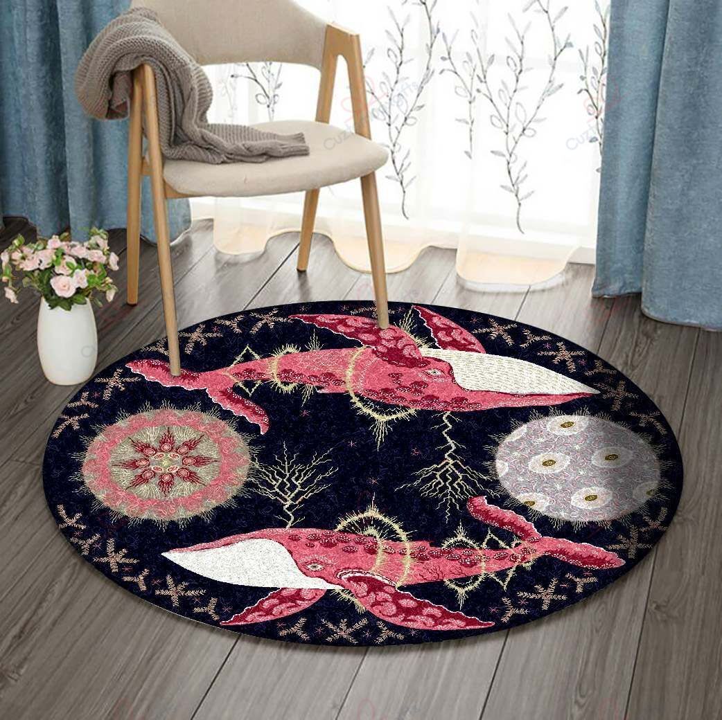 Pink Whale Round Carpet Floor Rug Living Room Bedroom Decor Round Area Rug Carpet Pink Whale Round Carpet Floor Rug Living Room Bedroom Decor Round Area Rug Carpet