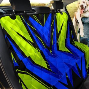 Racing Style Blue And Neon Green Car Back Seat Cover Dog Car Seat Covers