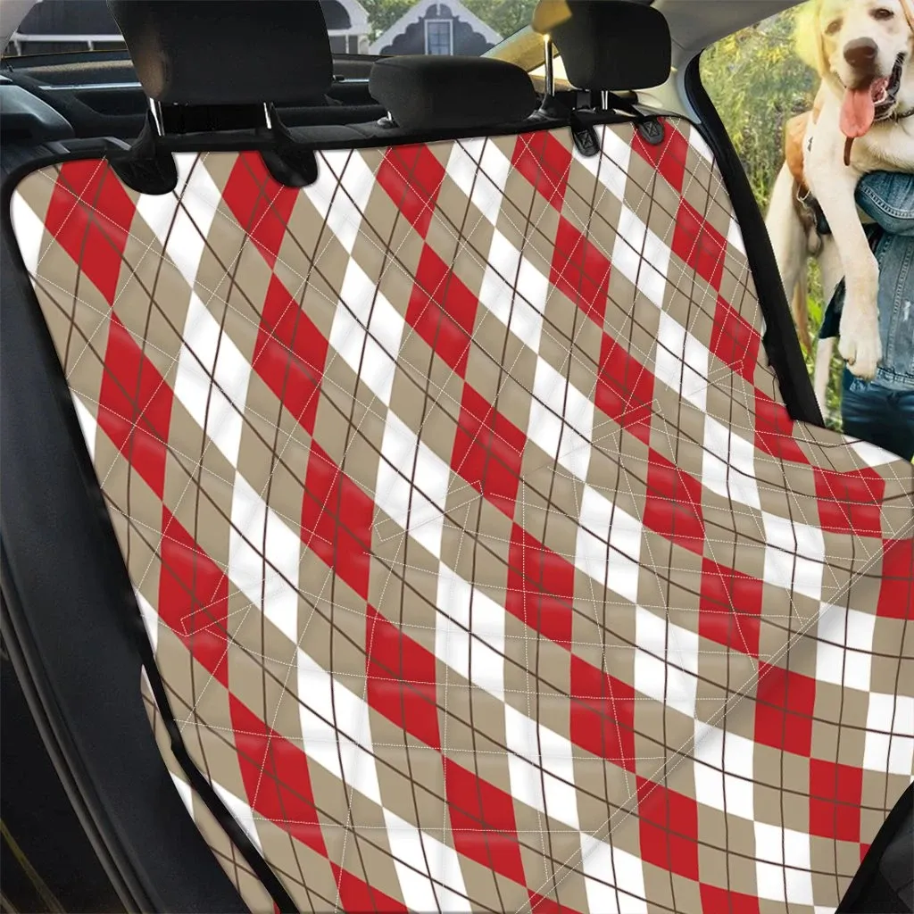 Red Beige And White Argyle Car Back Seat Cover Dog Car Seat Covers - eb320e8d72e6 Red Beige And White Argyle Car Back Seat Cover Dog Car Seat Covers - eb320e8d72e6