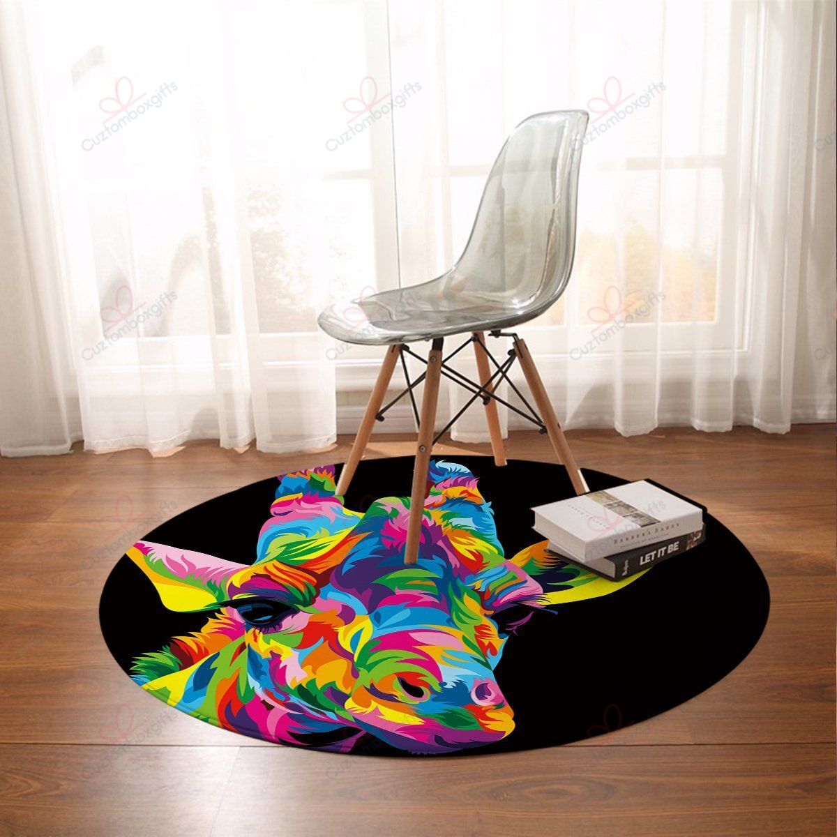 Royal Giraffe Round Carpet Floor Rug Living Room Bedroom Decor Round Area Rug Carpet Royal Giraffe Round Carpet Floor Rug Living Room Bedroom Decor Round Area Rug Carpet