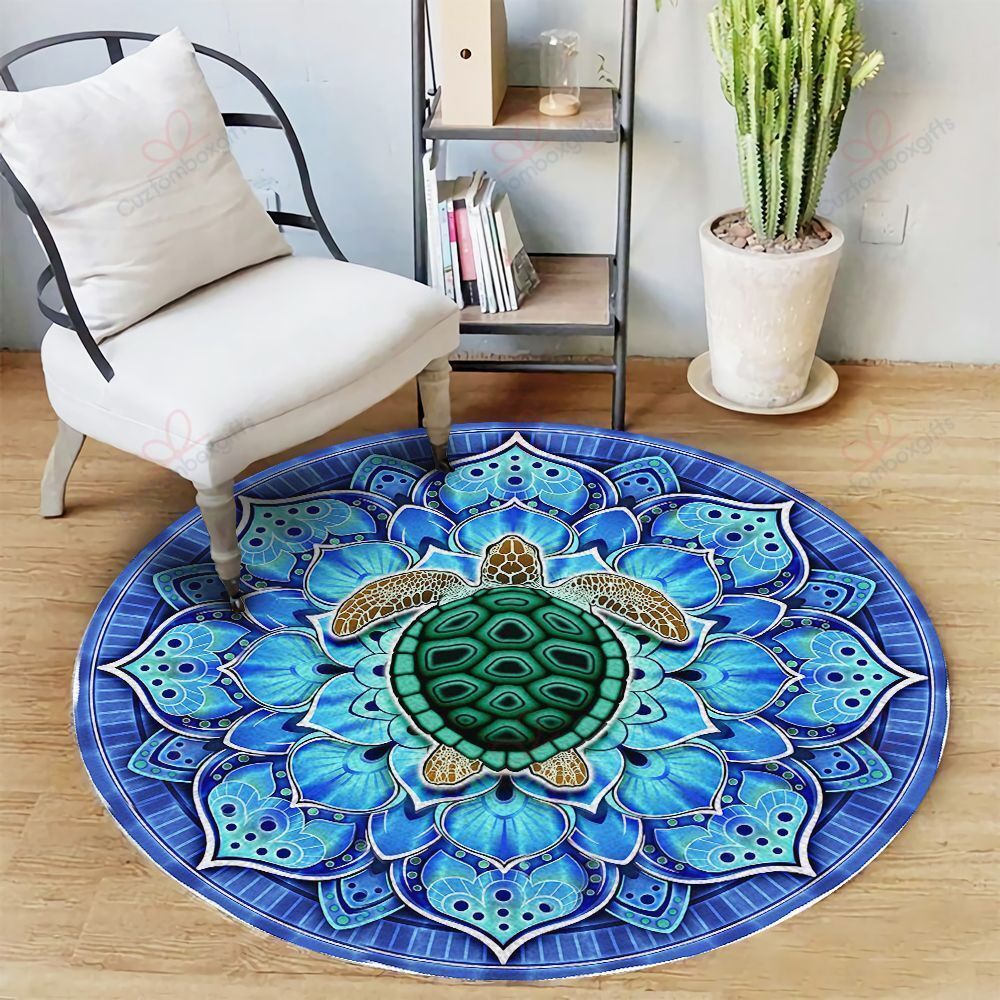 Sea Turtle Blue Round Carpet Floor Rug Living Room Bedroom Decor Round Area Rug Carpet Sea Turtle Blue Round Carpet Floor Rug Living Room Bedroom Decor Round Area Rug Carpet
