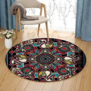 Swan Coloring Page In Ethnic Style Round Carpet Floor Rug Living Room Bedroom Decor Round Area Rug Carpet