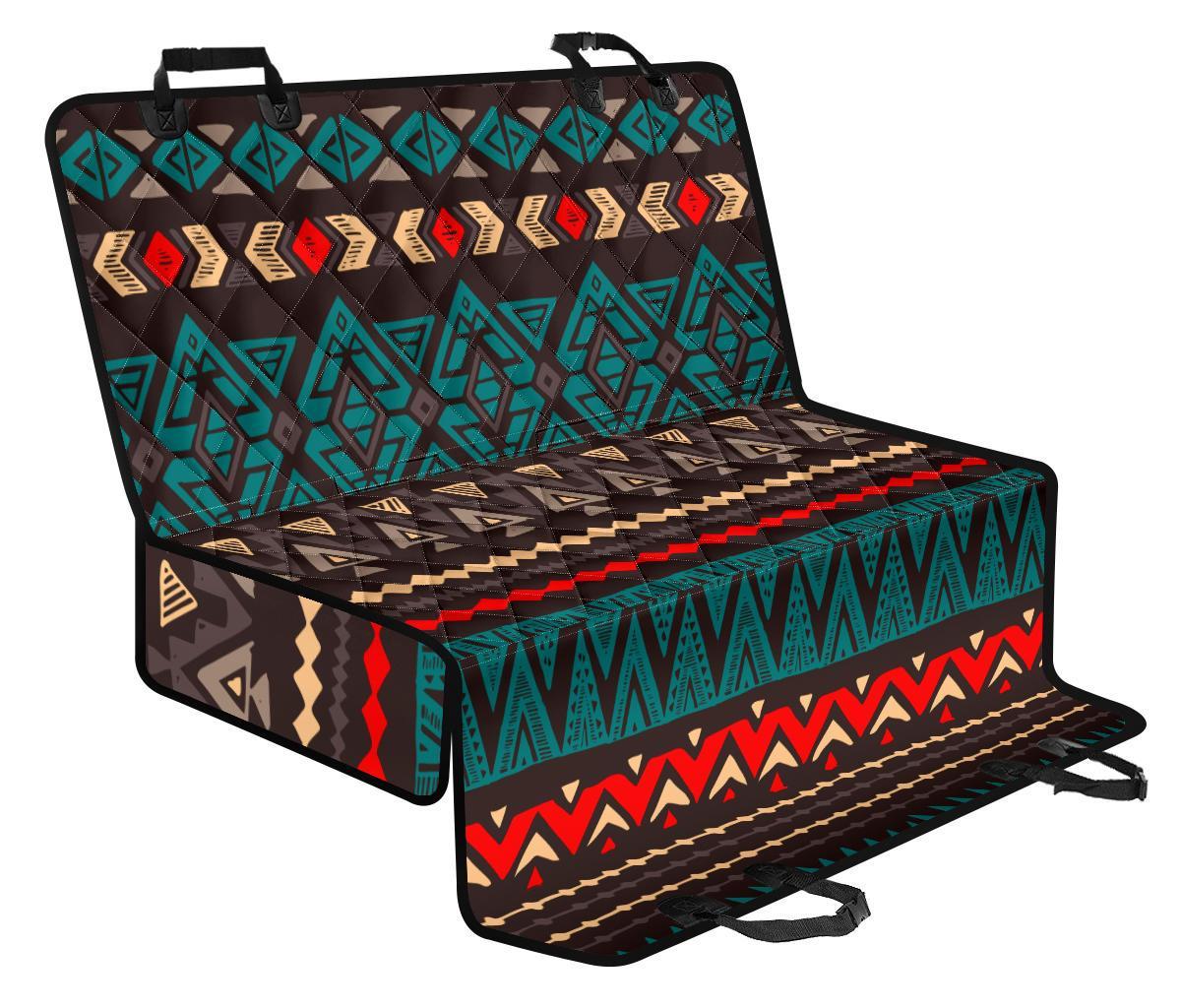 Teal And Brown Aztec Pattern Print Pet Car Back Seat Cover - 628b129f519c Teal And Brown Aztec Pattern Print Pet Car Back Seat Cover - 628b129f519c