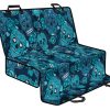 Teal Sugar Skull Flower Pattern Print Pet Car Back Seat Cover - 76ad2240c94e