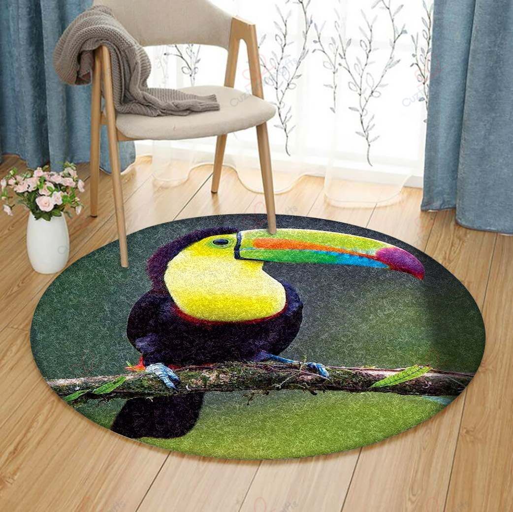 Toucan Bird Round Carpet Floor Rug Living Room Bedroom Decor Round Area Rug Carpet Toucan Bird Round Carpet Floor Rug Living Room Bedroom Decor Round Area Rug Carpet