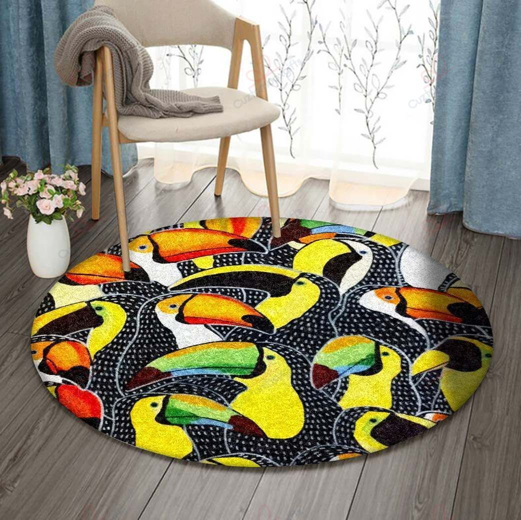 Toucan Round Carpet Floor Rug Living Room Bedroom Decor Round Area Rug Carpet Toucan Round Carpet Floor Rug Living Room Bedroom Decor Round Area Rug Carpet