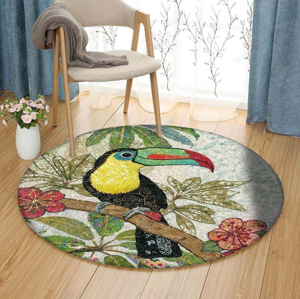 Toucan Love Round Carpet Floor Rug Living Room Bedroom Decor Round Area Rug Carpet Toucan Love Round Carpet Floor Rug Living Room Bedroom Decor Round Area Rug Carpet