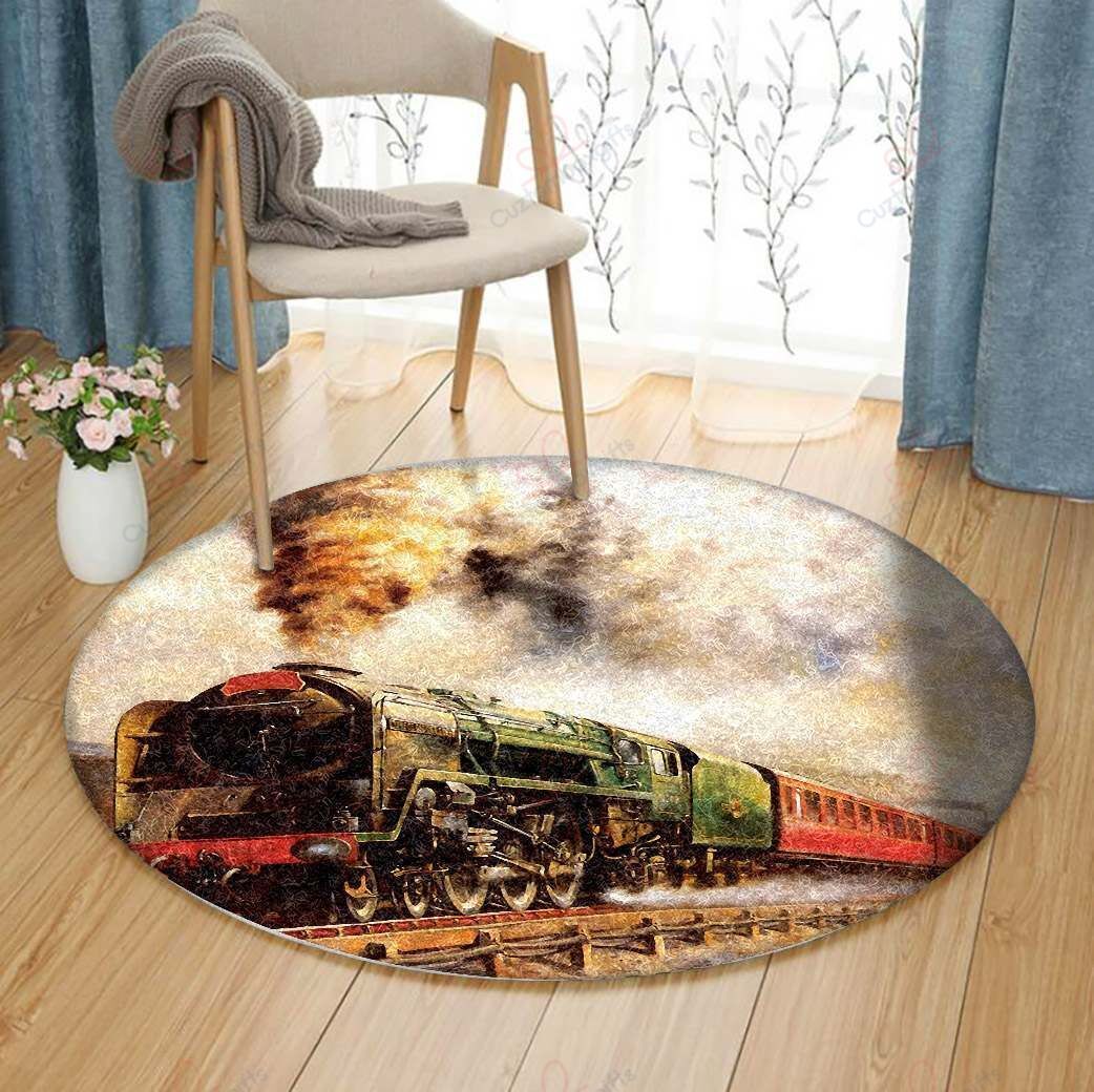 Train Round Carpet Floor Rug Living Room Bedroom Decor Round Area Rug Carpet Train Round Carpet Floor Rug Living Room Bedroom Decor Round Area Rug Carpet