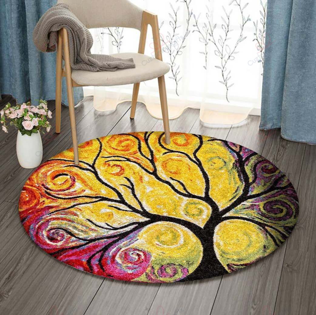 Tree Color Round Carpet Floor Rug Living Room Bedroom Decor Round Area Rug Carpet Tree Color Round Carpet Floor Rug Living Room Bedroom Decor Round Area Rug Carpet