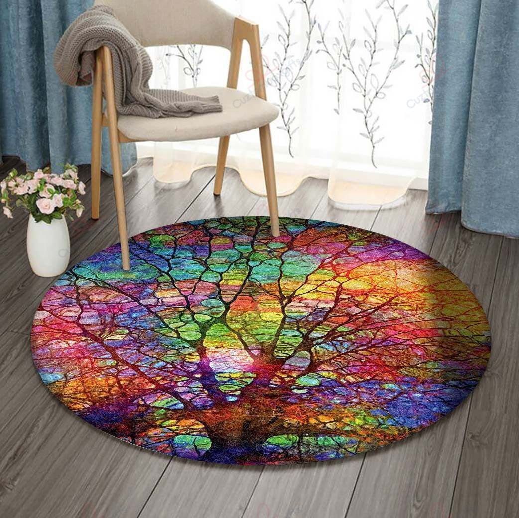 Tree Light Round Carpet Floor Rug Living Room Bedroom Decor Round Area Rug Carpet Tree Light Round Carpet Floor Rug Living Room Bedroom Decor Round Area Rug Carpet