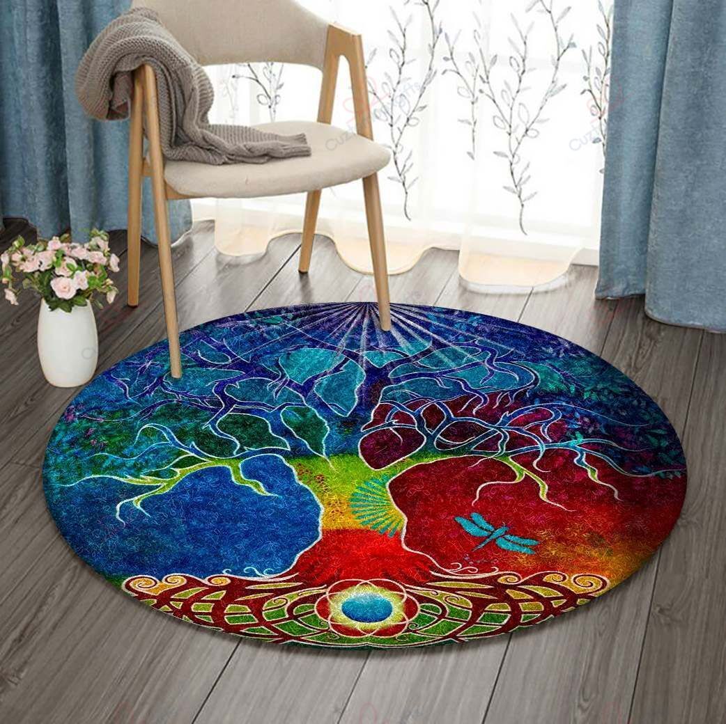 Tree Of Life Dragonfly Round Carpet Floor Rug Living Room Bedroom Decor Round Area Rug Carpet Tree Of Life Dragonfly Round Carpet Floor Rug Living Room Bedroom Decor Round Area Rug Carpet