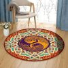 Tree Of Life Mandala Round Carpet Floor Rug Living Room Bedroom Decor Round Area Rug Carpet