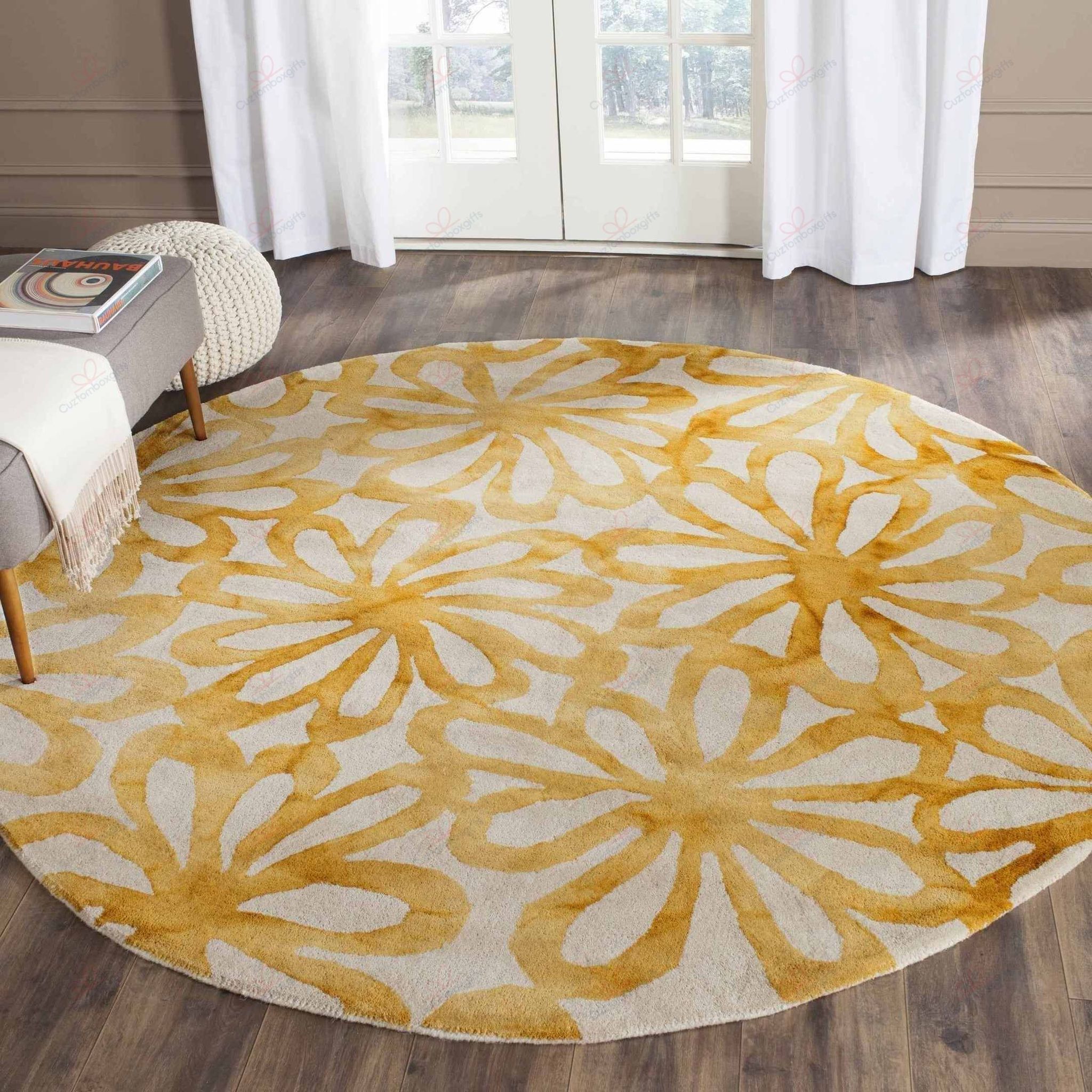 Vintage Boho Flower Round Carpet Floor Rug Living Room Bedroom Decor Round Area Rug Carpet Vintage Boho Flower Round Carpet Floor Rug Living Room Bedroom Decor Round Area Rug Carpet