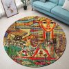 Vintage Egyptian Round Carpet Floor Rug Living Room Bedroom Decor Round Area Rug Carpet