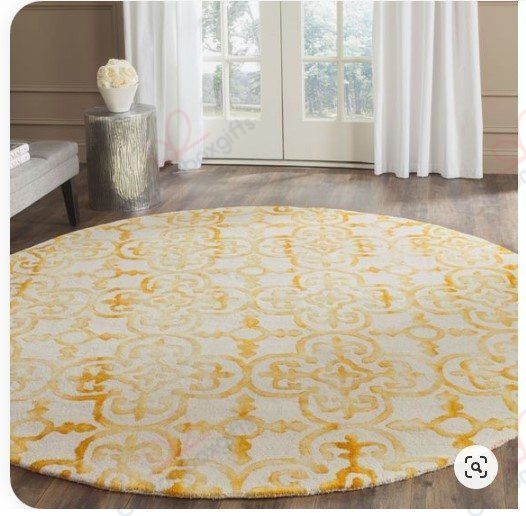 Vintage Yellow Round Carpet Floor Rug Living Room Bedroom Decor Round Area Rug Carpet Vintage Yellow Round Carpet Floor Rug Living Room Bedroom Decor Round Area Rug Carpet