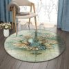 Violin Flower Round Carpet Floor Rug Living Room Bedroom Decor Round Area Rug Carpet