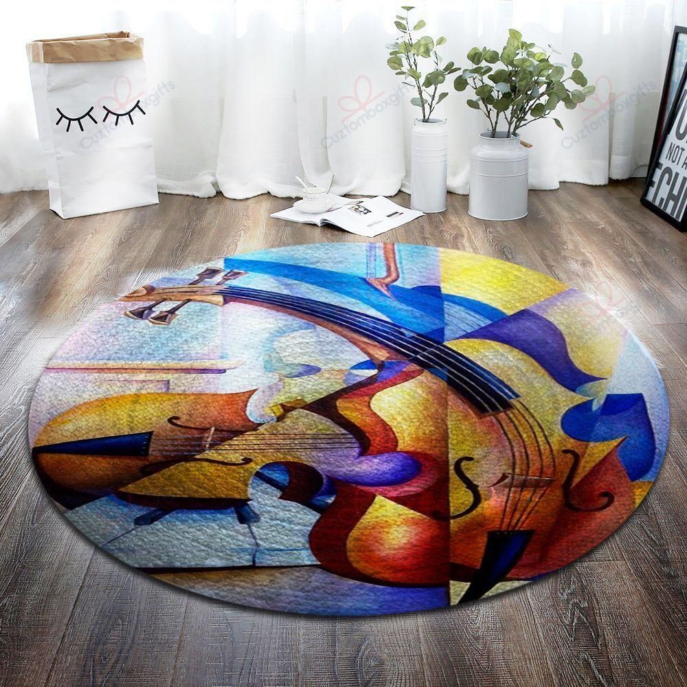Violon Round Carpet Floor Rug Living Room Bedroom Decor Round Area Rug Carpet Violon Round Carpet Floor Rug Living Room Bedroom Decor Round Area Rug Carpet