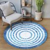 Watercolor Blue Circle Round Carpet Floor Rug Living Room Bedroom Decor Round Area Rug Carpet