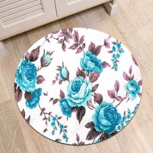 Watercolor Floral Round Carpet Floor Rug Living Room Bedroom Decor Round Area Rug Carpet
