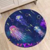 Watercolor Jellyfish Round Carpet Floor Rug Living Room Bedroom Decor Round Area Rug Carpet
