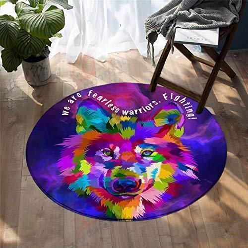 Watercolor Wild Wolf Round Carpet Floor Rug Living Room Bedroom Decor Round Area Rug Carpet Watercolor Wild Wolf Round Carpet Floor Rug Living Room Bedroom Decor Round Area Rug Carpet