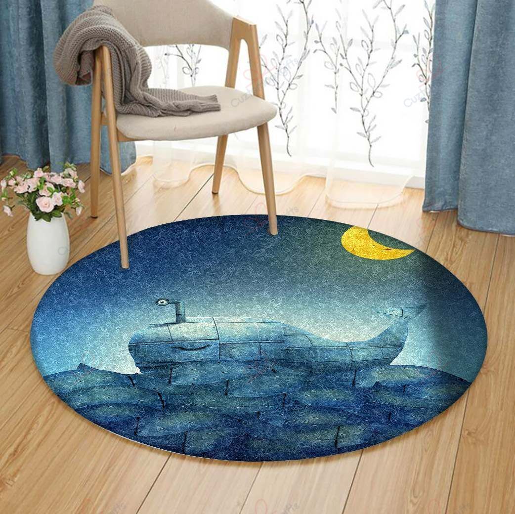Whale And Moon Round Carpet Floor Rug Living Room Bedroom Decor Round Area Rug Carpet Whale And Moon Round Carpet Floor Rug Living Room Bedroom Decor Round Area Rug Carpet