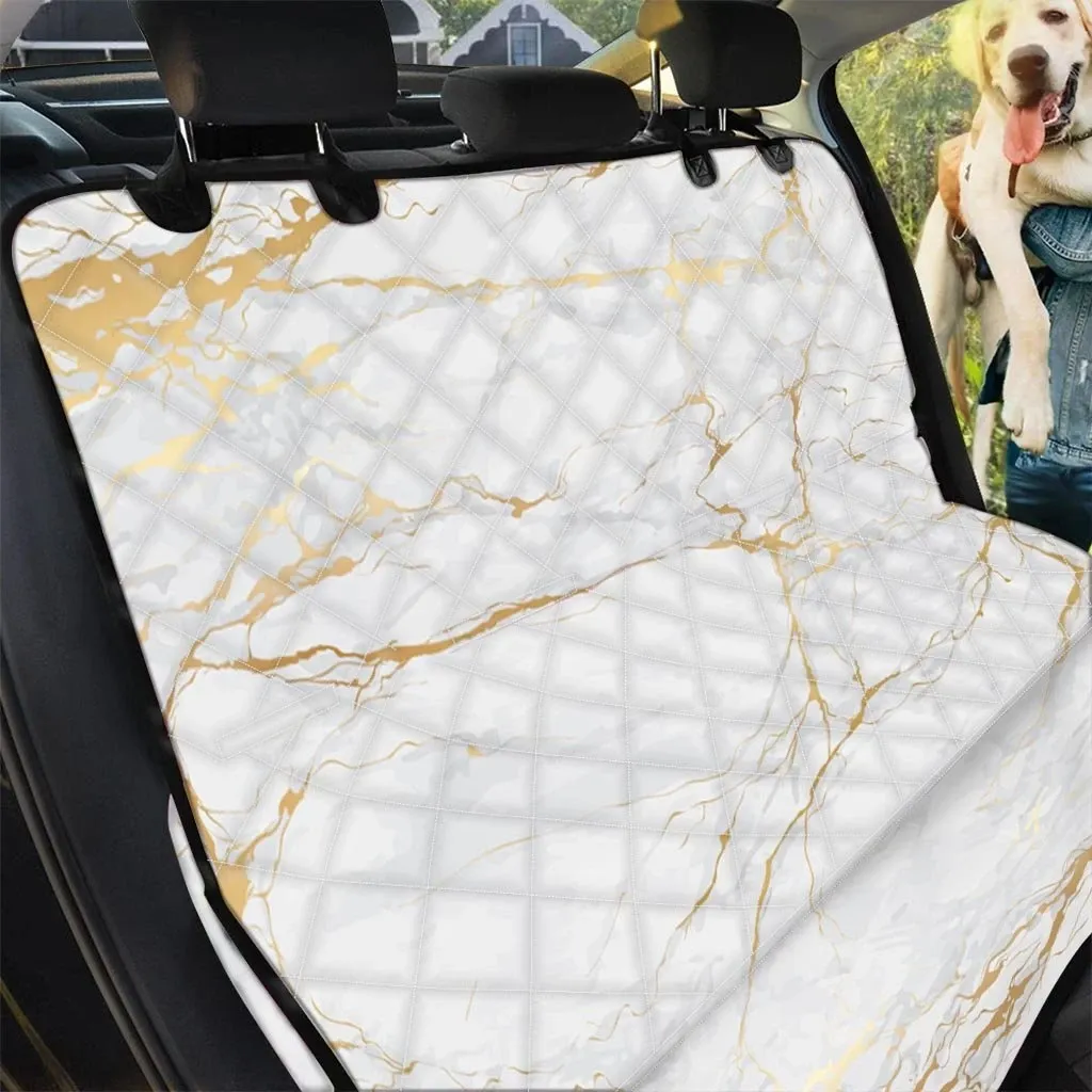White Gold Marble Pattern Car Back Seat Cover Dog Car Seat Covers - 138f452d3ec0 White Gold Marble Pattern Car Back Seat Cover Dog Car Seat Covers - 138f452d3ec0