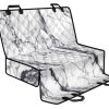 White Gray Scratch Marble Print Pet Car Back Seat Cover - cb9b462c296c