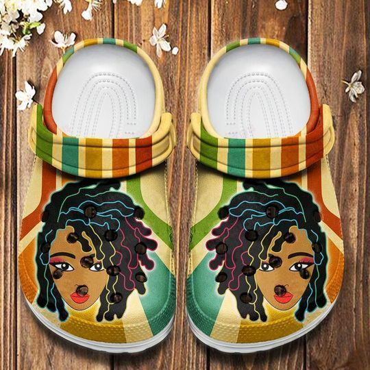 African American Black Girl Crocs Clog Classic Clog Whitesole Shoes African American Black Girl Crocs Clog Classic Clog Whitesole Shoes