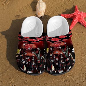Akatsuki Naruto Anime Sku 0503 Crocs Crocband Clog Comfortable For Mens Womens Classic Clog Water Shoes