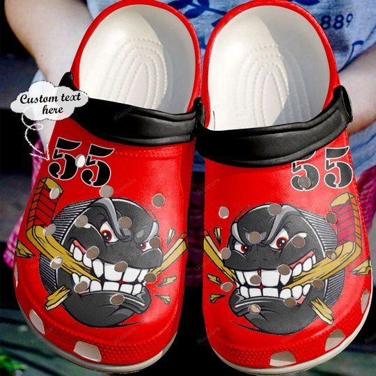 Angry Hockey Red Personalize Clog Custom Crocs Clog Number On Sandal Fashion Style Comfortable For Women Men Kid Angry Hockey Red Personalize Clog Custom Crocs Clog Number On Sandal Fashion Style Comfortable For Women Men Kid