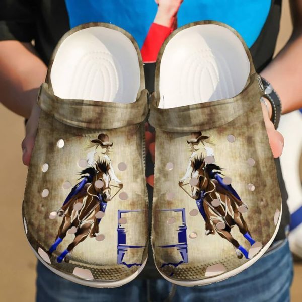 Barrel Racing Vintage Art Sku 98 Crocs Crocband Clog Comfortable For Mens Womens Classic Clog Water Shoes