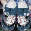 Baseball Cracks Blue Personalize Clog Custom Crocs Clog Number On Sandal Fashion Style Comfortable For Women Men Kid