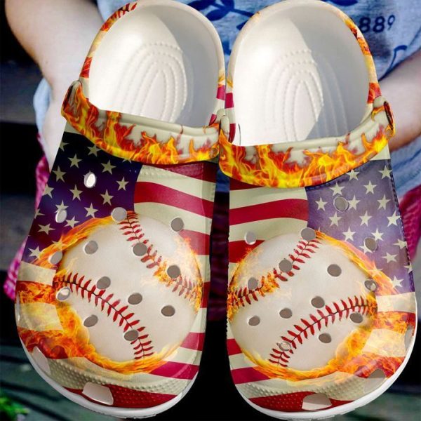 Baseball Flag Sku 120 Crocs Clog Clog Shoes