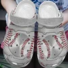Baseball Personalized Clog Custom Crocs Comfortablefashion Style Comfortable For Women Men Kid Print 3D Silver Baseball