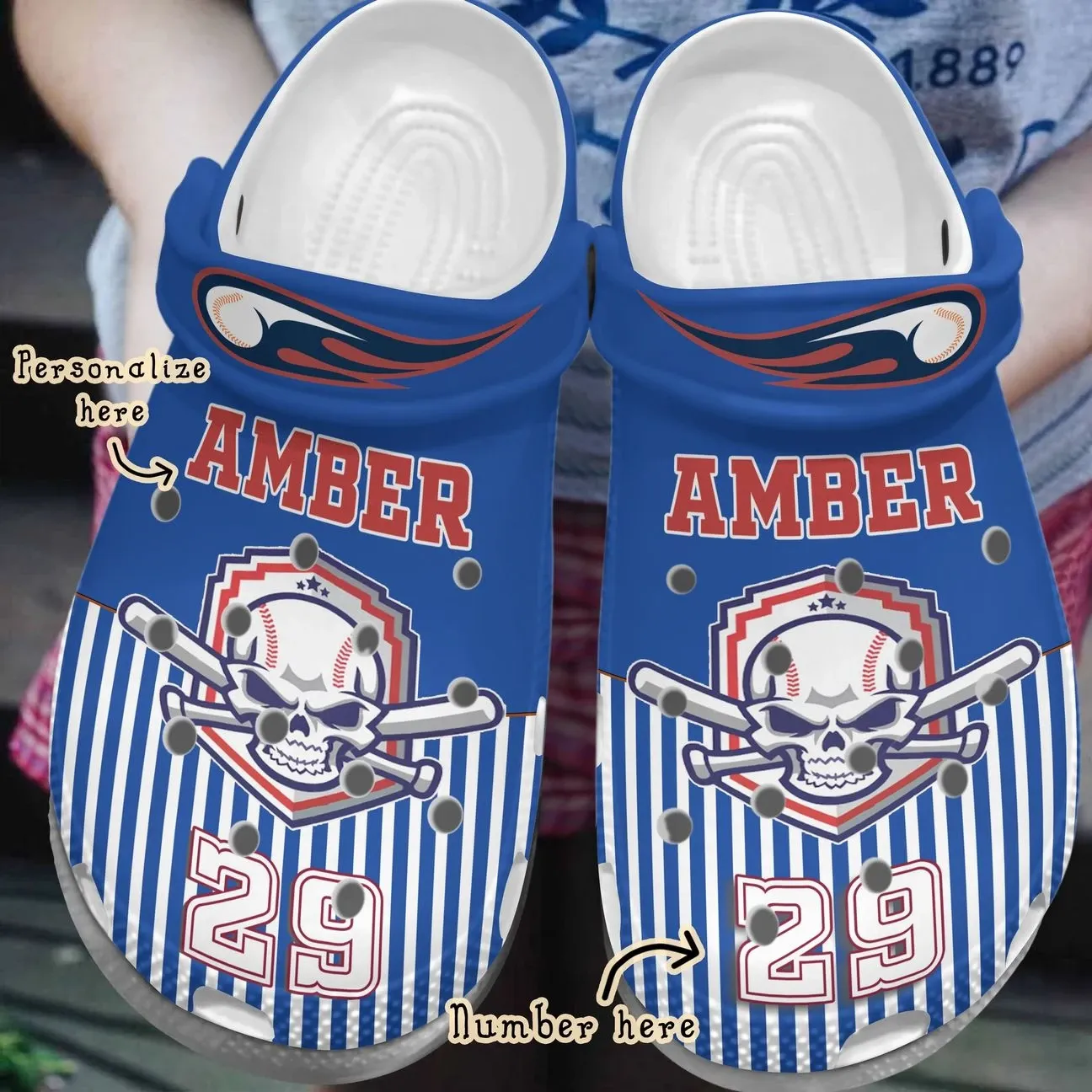 Baseball Personalized Clog Custom Crocs Comfortablefashion Style Comfortable For Women Men Kid Print 3D Skull Baseball Baseball Personalized Clog Custom Crocs Comfortablefashion Style Comfortable For Women Men Kid Print 3D Skull Baseball